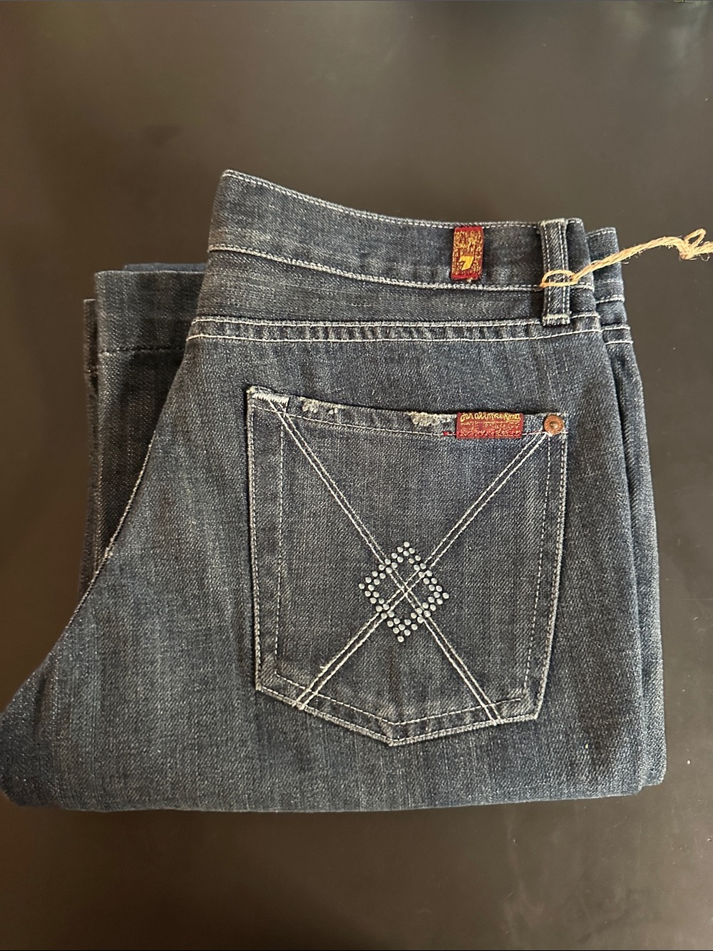 7 For All Mankind Dojo Flare Jeans Womens 30 Blue Medium Wash Wide Leg NWT Made